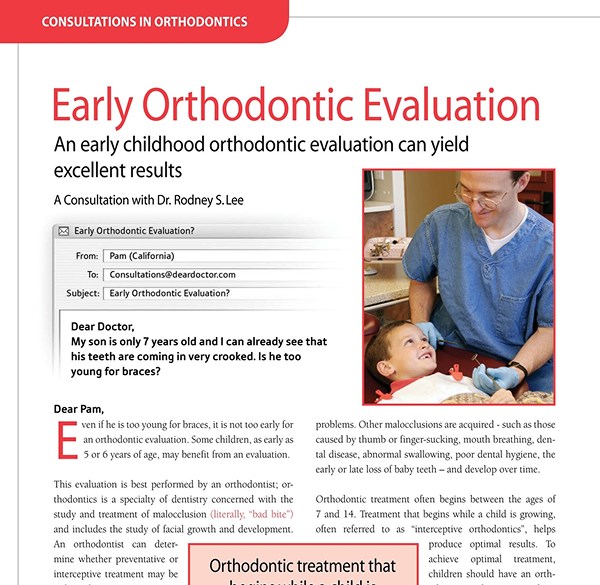 Early Orthodontic Evaluation